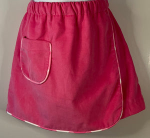 Gabby Skort with Piping Trim Rose Corduroy