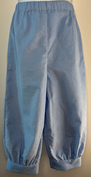 Jamie Unisex Banded Pants Cornflower Blue Corduroy