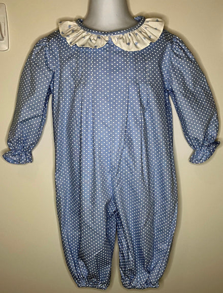 Libby Long Sleeve Long Bubble Blue Dots and Bows