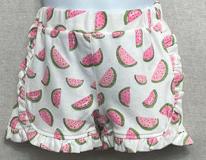 Lizzie Pima Knit Round Ruffle Shorts Watermelon