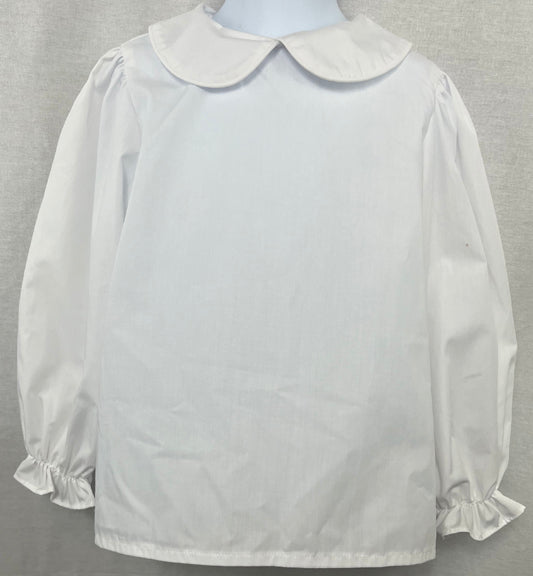 Milly White Cotton Blend Peter Pan Collar Blouse