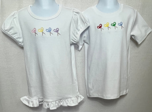 Back to School/Football Drop 2025 Tees by Lime Green with Embroidered Scissors