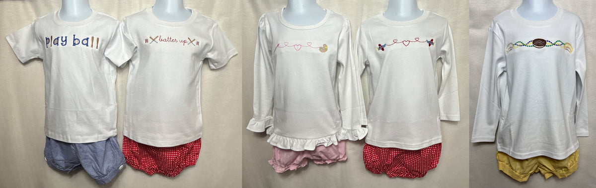 Drop Embroidered Boys' and Girls' Tees by Lime Green