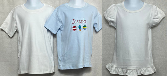 Embroidered Boys' and Girls' Tees by Lime Green