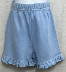 Camille Pima Knit Ruffle Shorts Blue