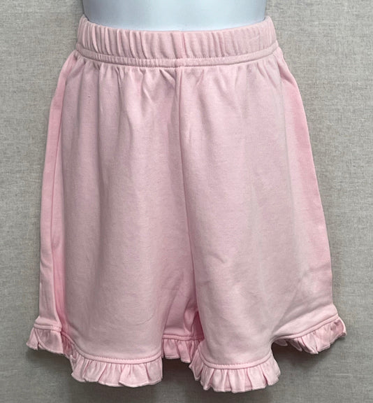 Camille Pima Knit Ruffle Shorts Light Pink