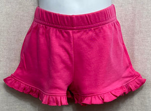 Camille Pima Knit Ruffle Shorts Rose Pink