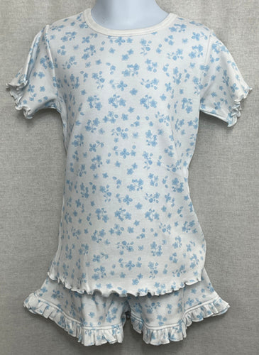 Hallie Pima Knit Two Piece Short Set All Blue Floral