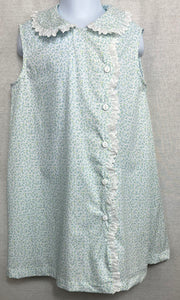 Melanie Side Scallop Dress in Blue Garden