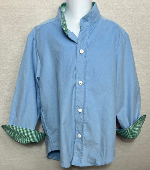Custom Mitchell No Collar Button Down Shirt