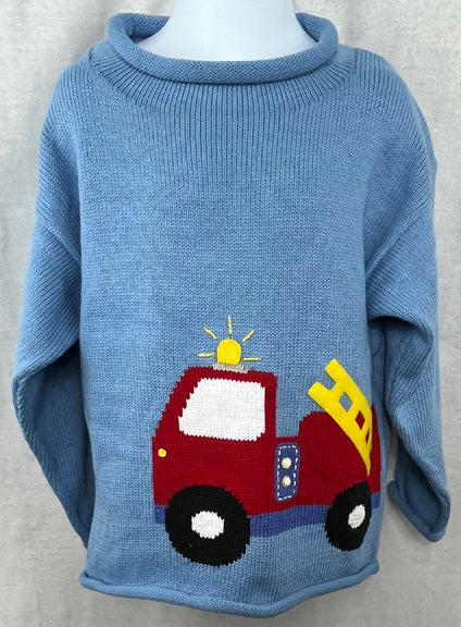 Patrick Fire Truck Pullover Sweater