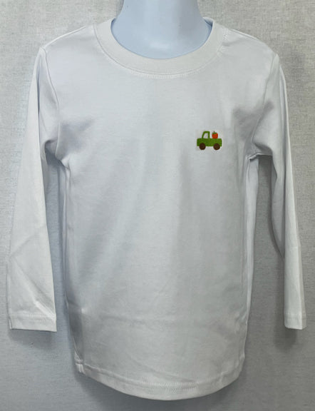 Pumpkin Drop Tees by Lime Green with Embroidered Pumpkin Truck