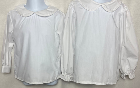 Custom Will/Milly Plain Peter Pan Collar White Broadcloth Shirt
